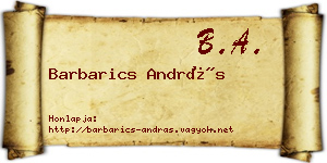 Barbarics András névjegykártya